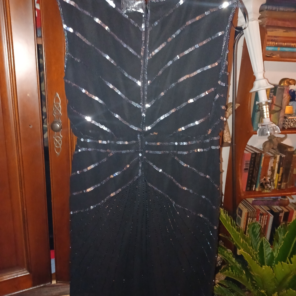 Adrianna Papell Black Sequence Dress